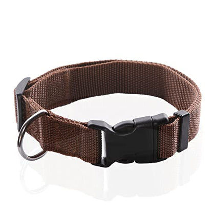 SALO Nylon Dog Collar, Adjustable Dog Collars for Medium Large Dogs, 1 Inch Wide (3/4" x 14-21", Brown) - color: Brown, size: 3/4"x 14-21"