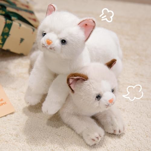 PEACH CAT Cat Stuffed Animal 15" Realistic Kitten Plushies Soft Plush Toys Gifts for Kids White - style: 15“ White Cat