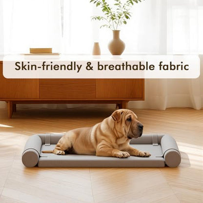 Orthopedic Dog Bed for Medium Dogs,Pet Bed with Removable Bolsters, Dog Couch with Removable Washable Cover,Grey(Bolster M) - size: Bolster M