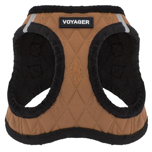 Best Pet Supplies - All Weather Plush, Reflective, No Pull Harness for Small, Medium Dogs, Cats - Secure with Hook & Loop Fastener, Buckle, Double D-Rings - Beige Plush, M - color: Beige Plush, size: M