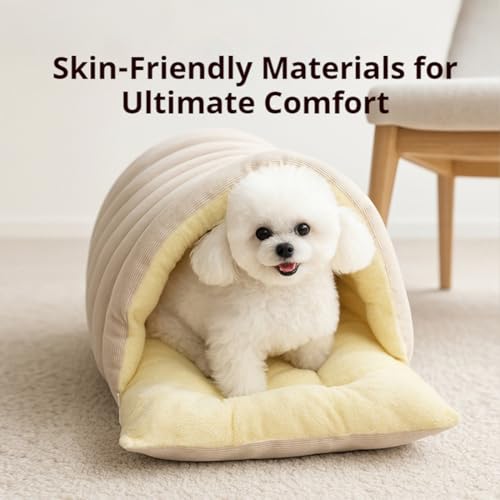 Winter Cave, Cozy Monster Cat Bed with Removable Washable Cushion, Soft Warm Plush Enclosed Tent Bed Cat House with Non-Slip Bottom for Cat and Dog (Green Plaid, L) - color: Green Plaid, size: L