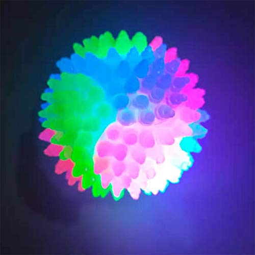 2Pcs Dog Balls,2inch Light Up Dog Balls,Flashing Elastic Ball,Glowing Interactive Led Pet Toys for Puppy Small Medium Dogs Cats - color: 2 pcs stab balls