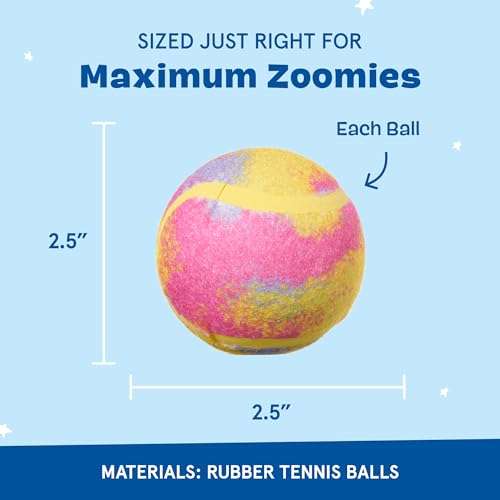 Barkbox Dog Toys – Squeaky Clean Bath Bombs Squeaker Ball Interactive Chew Toys – Durable & Tough Tennis Balls, Training, Exercise & Beating Boredom – Stimulating Plush, Small/Medium Breed & Puppies - color: Squeaky Clean