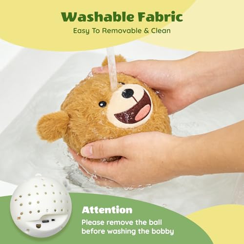 Interactive Dog Toys, Automatic Jumping Moving Dog Ball to Keep Them Busy, Squeaky Plush Chew Toys for Small/Medium/Large Dogs