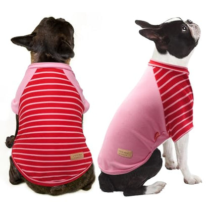 KYEESE 2Pack Small Dog Sweater, Soft Puppy Sweatshirt Stretchy Pullover Dog Sweater for Small Dogs Girl Boy, Lightweight Fleece Cat Shirt Pet Clothes with Sleeves, S - color: 10# Pink, size: Small (4-8lbs)