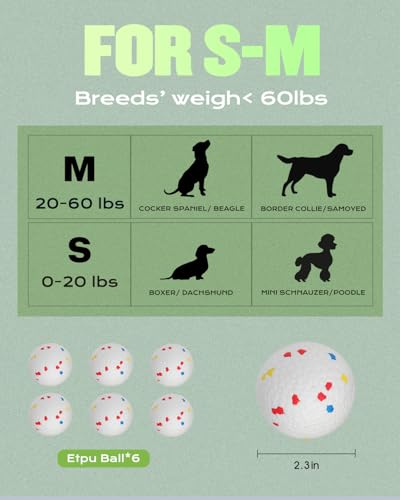 2.3" Balls for Automatic Dog Ball Launcher Interactive Ball Thrower (White-6 Balls)