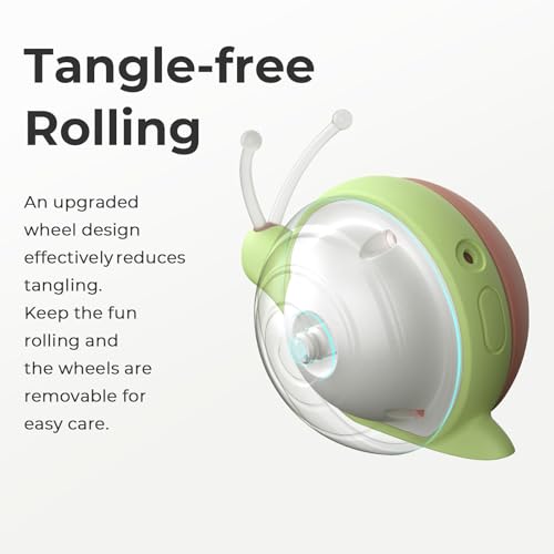 Cheerble Interactive Cat Toy for Indoor Cats, Wicked Snail Kitten Toys, Automatic Cat Toys with LED Lights, Rechargeable Moving Toys for Cats, Smart Stimulating Electric Pet Toy (Brown) - color: Brown