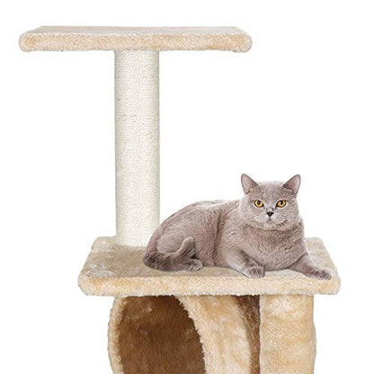 36 Inches Cat Activity Tree Tower Cat House Furniture with Condos Platform Tunnel Scratching Posts for Kittens Multi-Level