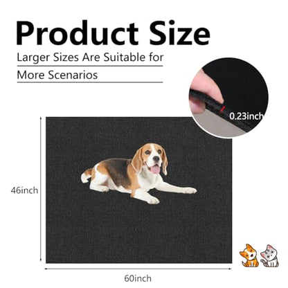 46" X 60" X 0.23'' Mat for Under Dog Crate, Non-Slip Rubber Kennel Mat for Crate to Protect Floors Extra Large Washable Absorbs Urine Dog Playpen Mat (60" X 46")