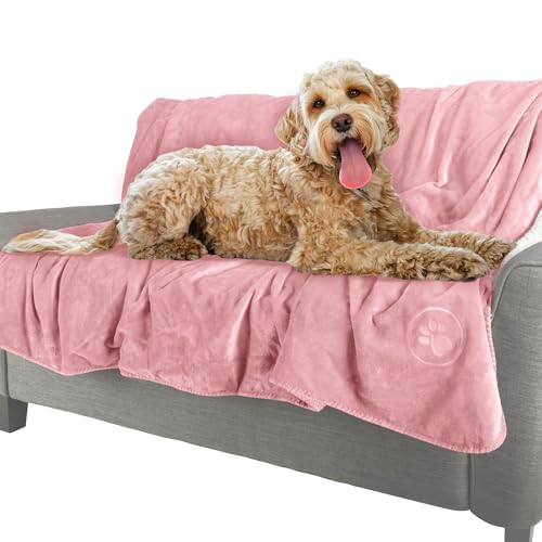 PETMAKER Dog Blanket - 60x80in Reversible Sherpa Blanket - Throw Blankets for Bed, Couch, Crate, or Car - Machine Washable Puppy Essentials (Pink) - color: Pink, size: Large