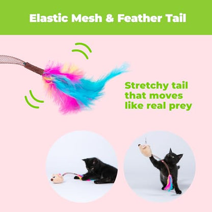 Catify by Best Pet Supplies Interactive Cat Toys – Plush, Motion-Activated & Squeaking Toys with Premium North American Catnip for Indoor Cats & Kittens - Squeaking Mice Set, Beige & Gray - color: Squeaking Mice Beige & Gray