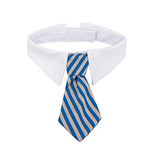 ZTON Pet Bowtie, Handcrafted Adjustable Formal Collar Neck Tie for Dogs & Cats (L, Blue Stripe) - color: Blue Stripe, size: L