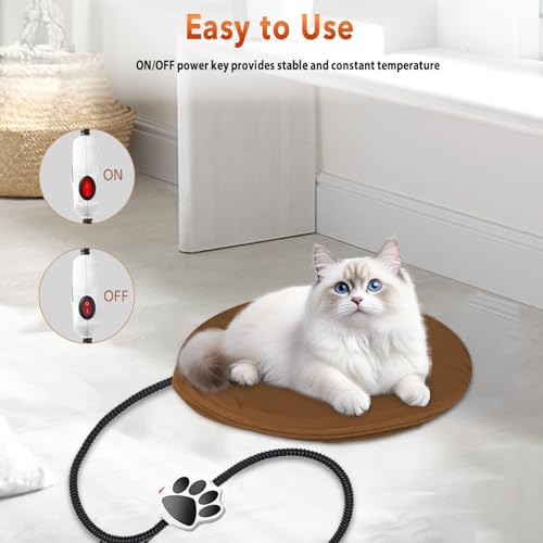 On/Off Switch Electric Pet Heating Pad with Chew Resistant Cord and Machine Washable Cover,Indoor Heated Pet Bed Warmer,for Cat Beds and Dog Beds (D30) - size: One Size