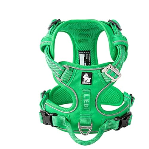 True Love No Pull Dog Harness Extra Reflective Pet Harness for Small Medium Large Dogs Adjustbale for Running Walking Padded Soft Mesh Vest Easy Control TLH56512(Grass Green,S) - color: Grass Green, size: S