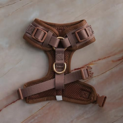 Premium No-Pull Dog Harness Soft Neoprene & Breathable Mesh Vest with Front & Back Clip D-Rings Adjustable Lightweight Walking Harness for Puppies, Small & Medium Dogs (Bronze Brown Gold, S) - color: Bronze Brown Gold, size: S: Neck=13.8-17.3''/Chest=16.1