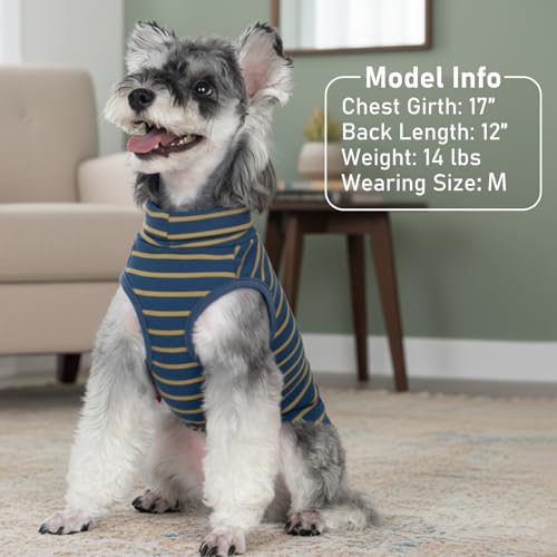 KYEESE 2Pack Dog Sweater Pullover Pet Sweatshirt Stretchy Dogs Clothes Soft Pets Clothes Warm Doggie Coats Turtleneck Small Pets Sweaters Dog Sweaters for Small Dogs Male - color: 2# Stripe+Navyblue, size: Medium (7-11lbs)