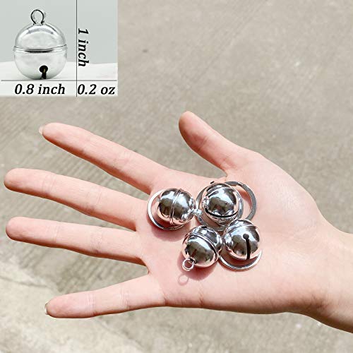 4 Cat Bells, Copper Bell for Dog and Cat Collar, Pet Tracker Training Bells for Small Medium Large Dogs(Silver) - color: Silver