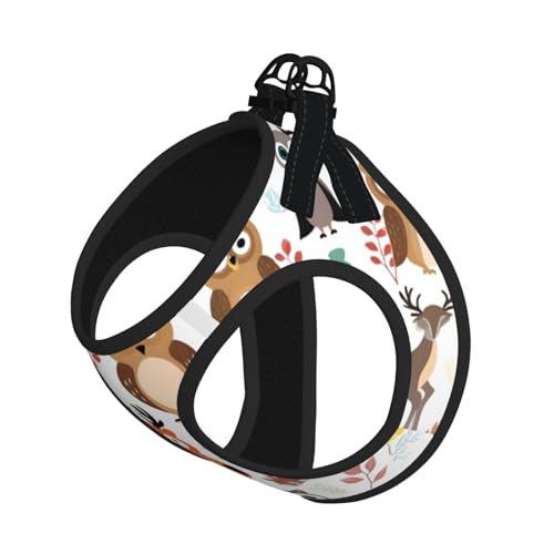 Animals Printing Dog Summer Harness,Soft Light Puppy Vest,Breathable Pet Harness Reflective for Easy Walking - color: Without Accessories, size: Large