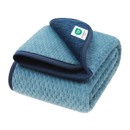 Luciphia Waterproof Blanket for Small Dog Cat Puppy Ultra-Soft & Calming Pet Throw Reversible Warm Fleece Durable Furniture Crate Couch Cover Protector Machine Washable Leakproof Blue, S (40''x28'') - color: Blue, size: S(40''x28'')