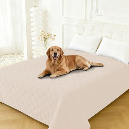 Waterproof Dog Blanket, Non-Slip Soft Pet Bed Cover, Couch Cover for Dogs Washable, Protects Sofa, Furniture, Crate, Car, Tear Resistant Leakproof Pet Blanket (30x53 Inch, Beige) - color: Beige, size: 30" x 53" (Pack of 1)
