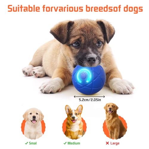 Jiexily Interactive Dog Toys Balls, 2025 New Automatic Rolling Shaky Ball Toy for Puppy Small Medium Dogs, Smart Jumping Moving Bouncing and Rotating Ball Keep Them Busy (Orange) - color: Orange