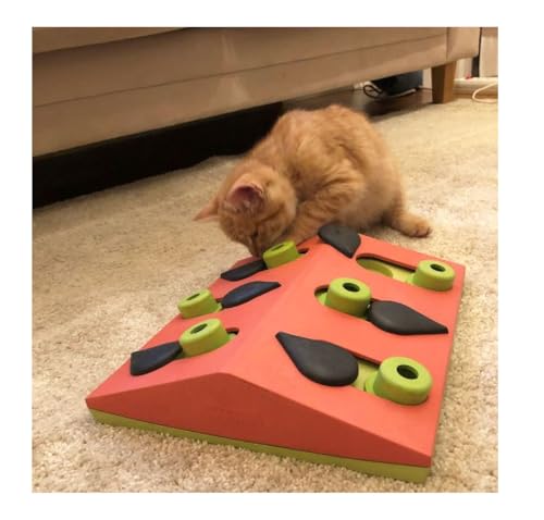 Interactive Dog and Cat Games Treat Hiding Challenge Mental Stimulation with Rewards (10 Inch Melon Madness Cat Game) - size: 10 Inch Melon Madness Cat Game