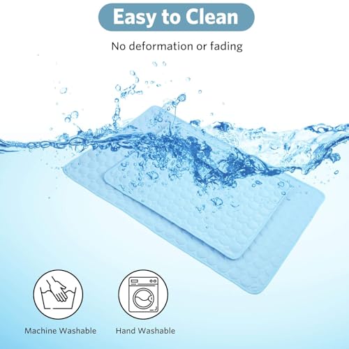 Dog Cooling Mat 15"x20" Q-Max>0.4, Absorbent & Pressure-Activated Self-Cooling, Non-Slip Scratch Resistant, Washable Cooling Mat for Dogs, Cooling Pad for Dog Bed Mats for Car Crate Patio Outdoor - size: 15x20inch
