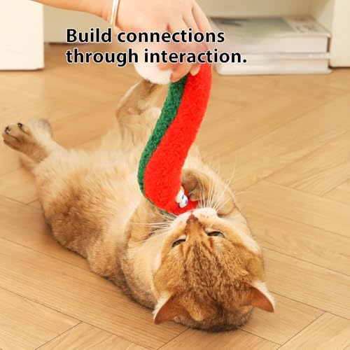 Catnip Crinkle Toy for Cats, Fun Punctuation Shape Plush Pillow Toy, Self-Play & Chewing, Soft Cuddly Cushion for Kittens (Red) - color: Red