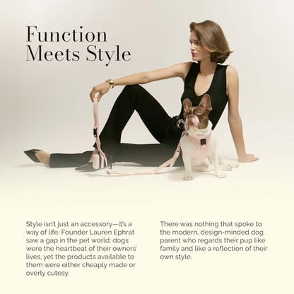 The DOGISTRY - SoHo Dog Harness - Blush Pink - Award-Winning Luxe No-Pull Design - Crafted for Style, Ease & Innovation - XXS (2–3 lbs) - size: XX-Small