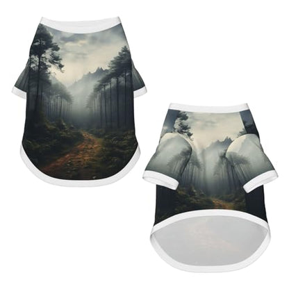Dog Shirt Mesh Breathable T-Shirt Cloud Forest Dog Clothes Summer Stretchy Pet Clothes Quick Dry Cats Puppy Vest Lightweight Tank Top Pet T-Shirts for Training Hiking - size: Large