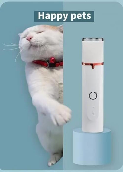 Dog Grooming Clippers Kit,Electric Rechargeable Cat Trimmer Tools,4 in 1 Multifunctional Low Noise Pet Shaver,Nail Grinder Haircutting System,Razor for Body Feet Paw Face Ears Nails Eyes,Hair Trimmer