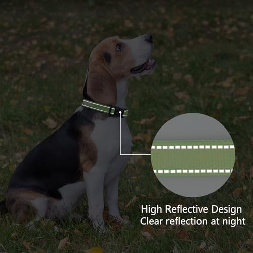 Reflective Dog Collar Padded with Soft Neoprene Breathable Quick Release Basic Dog Collars for Puppy Small Dogs Girl Green - color: Green, size: XS:width 5/8"neck 8-10.5"