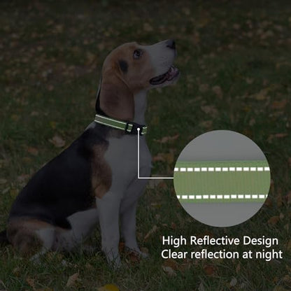 Reflective Dog Collar Padded with Soft Neoprene Breathable Quick Release Basic Dog Collars for Puppy Small Dogs Girl Green - color: Green, size: XS:width 5/8"neck 8-10.5"