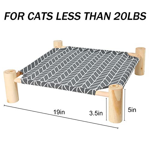 Cat and Dog Hammock Bed for Small Dogs, Brethable Wooden Cat Pet Rabbit Elevated Cooling Outdoor Bed Cots Furniture for Summer Arrow - color: Arrow