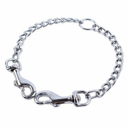 Double Dog Coupler Stainless Steel Leash Splitter Twin Lead Chain for Walking Two Dogs with Dual Swivel Hooks 16 Inch