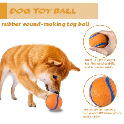 Dog Toy Ball,Rubber Sound-Producing Toy Ball, with a Groove Design That is Resistant to Bites, Has a High Bounce, Dog Training Interactive Pet Toy, Relieving Pet Anxiety（Large Size） - color: Yellow, size: Large