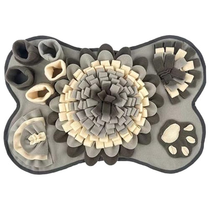Washable Dog Snuffle Mat with Squeaker, Non-Slip Feeding Mat for Brain Games/25x17 Inch, Grey - color: grey