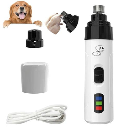 Silent Dog Nail Grinder, Quiet 40dB Electric Pet Nail Trimmer with USB Rechargeable, Interchangeable Grinding Heads for Safe Claw Filing of Small Cats to Large Dogs (Nail Grinder 1 Set)