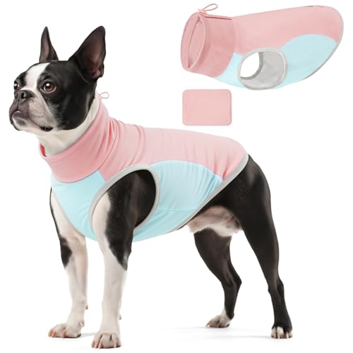 KYEESE Dog Cooling Vest, Breathable Dog T Shirt for Small Dogs Girl, Soft Sun Protection Reflective Tank Top with Cooling Insert Pad, Lightweight Sleeveless Summer Dogs Clothes, Pink, L - color: Pink, size: Large (12-18lbs)