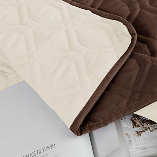 Ameritex Waterproof Dog Bed Cover Pet Blanket for Furniture Bed Couch Sofa Reversible - color: Chocolate+beige, size: 30x53 Inch (Pack of 1)