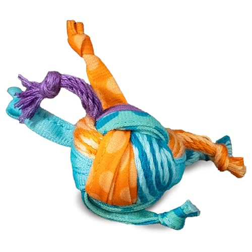 Catstages Catnip Tons of Tails – Interactive Catnip Dental Chew Toy for Cats with Rope, Ribbon & Cotton for Batting, Chasing & Chewing - color: Tons of Tails