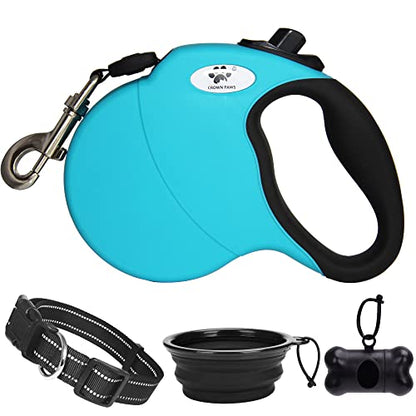 16 ft Retractable Dog Leash for Large Dogs up to 110 lbs,Tangle-Free Nylon Tape,Blue L - color: blue, size: Large