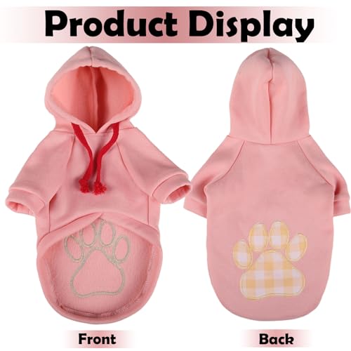 Dog Hoodie,Flannel Pet Hooded Sweater with Hat Puppy Pullover Sweater Shirt,Dog (Pink,L) - color: Pink, size: Large
