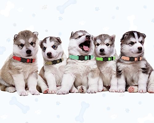 20 PCS Puppy Collars for Litter,Puppy Collars for Small Puppies,Nylon Breakaway ID Collar Whelping Litter Collars(M) - size: M