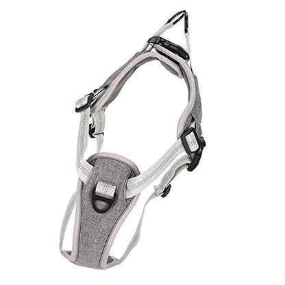 Adjustable No Pull Dog Harness, Reflective Vest Harness for Medium Large Dogs, Padded Chest and Back Support with Quick Lock Buckle, Outdoor Walking Harness for Night (L) - size: L