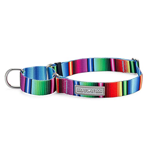 Lucky Love Dog Martingale Dog Collar - Adjustable, No-Slip, Durable, & Soft Webbing Collar for Male and Female Dogs Ideal for Training & Walking - Nacho, Large - color: Nacho, size: Large Collars (15-25")