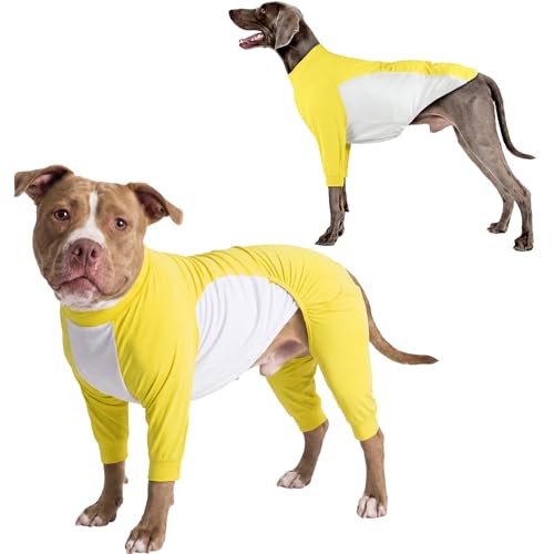 Dog Shirt for Summer, Quick Dry Dog T-Shirts with Pocket, Stretchy Cooling UV Shirt T-Shirt with Four Sleeves, Cool Vest and Breathable Anti Overheat Travel Hiking Play Outdoor Yellow 3XL - color: Yellow, size: 3XL