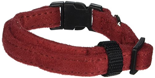 Dogline 3/8 x 7 to 11" Comfort Microfiber Soft Padded Pet Puppy Dog Collar, X-Small, Red - color: Red, size: W 3/8" L 7"-11"