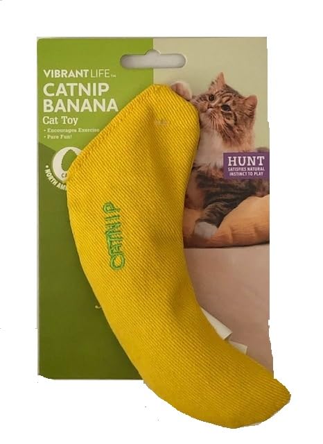 Vibrant Life Cat Toy Yellow Banana Catnip Pure Fun 6.5"