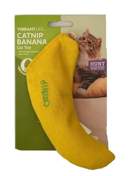 Vibrant Life Cat Toy Yellow Banana Catnip Pure Fun 6.5"